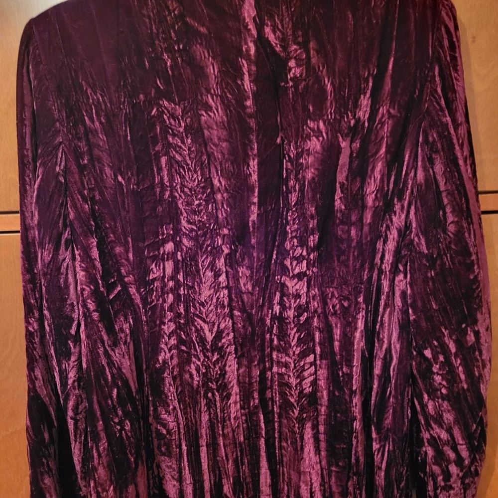 NWT velvet, garnet color jacket with beautiful buttons Jones New York, elegant - Picture 4 of 6